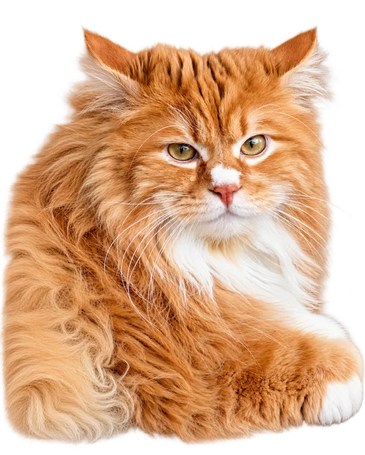 Orangefarbene Langhaarkatze