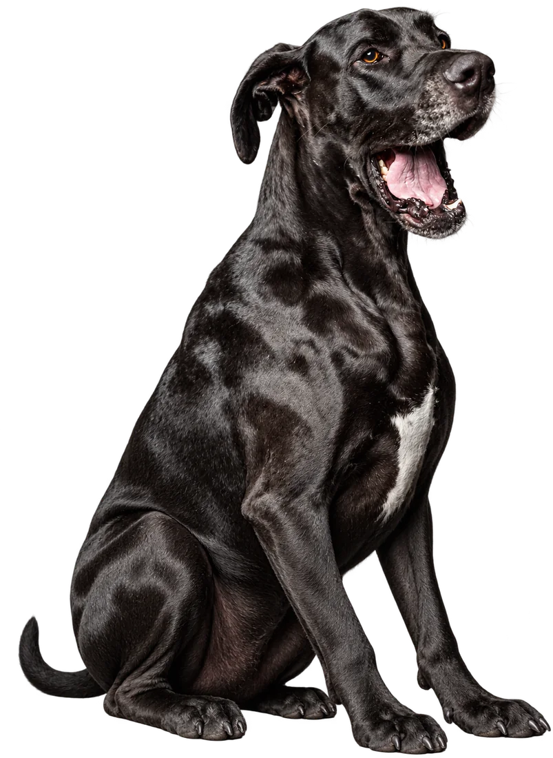 Sehr großer schwarzer Hund